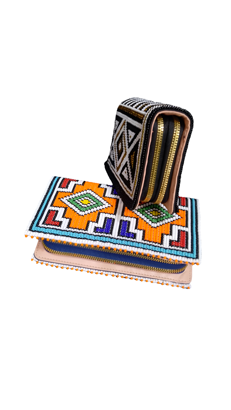 Ndebele Beaded Purse Double Zip